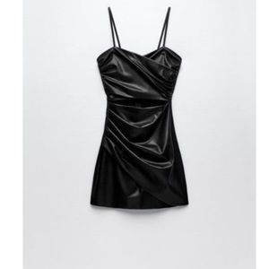 Zara faux leather mini dress